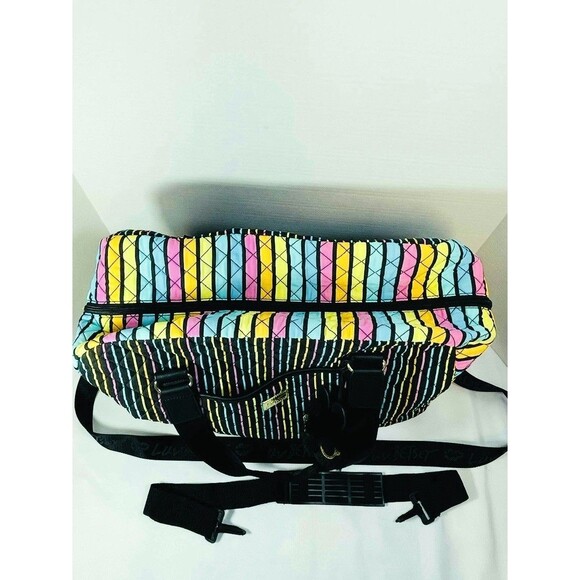 Luv Betsy Johnson Weekender Tote Duffel Travel Bag Pastel Vertical Stripes Large - Picture 3 of 13